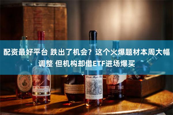 配资最好平台 跌出了机会？这个火爆题材本周大幅调整 但机构却借ETF进场爆买