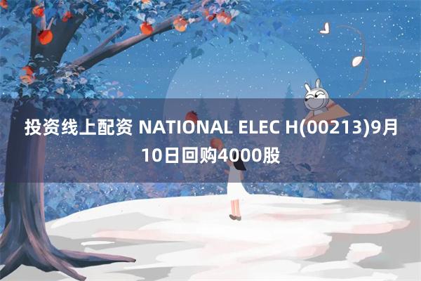 投资线上配资 NATIONAL ELEC H(00213)9月10日回购4000股