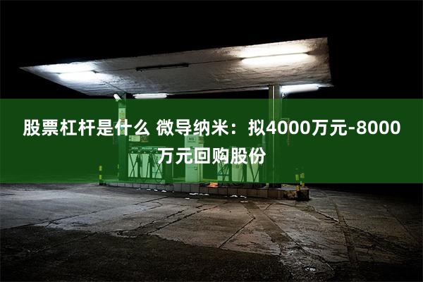 股票杠杆是什么 微导纳米：拟4000万元-8000万元回购股份